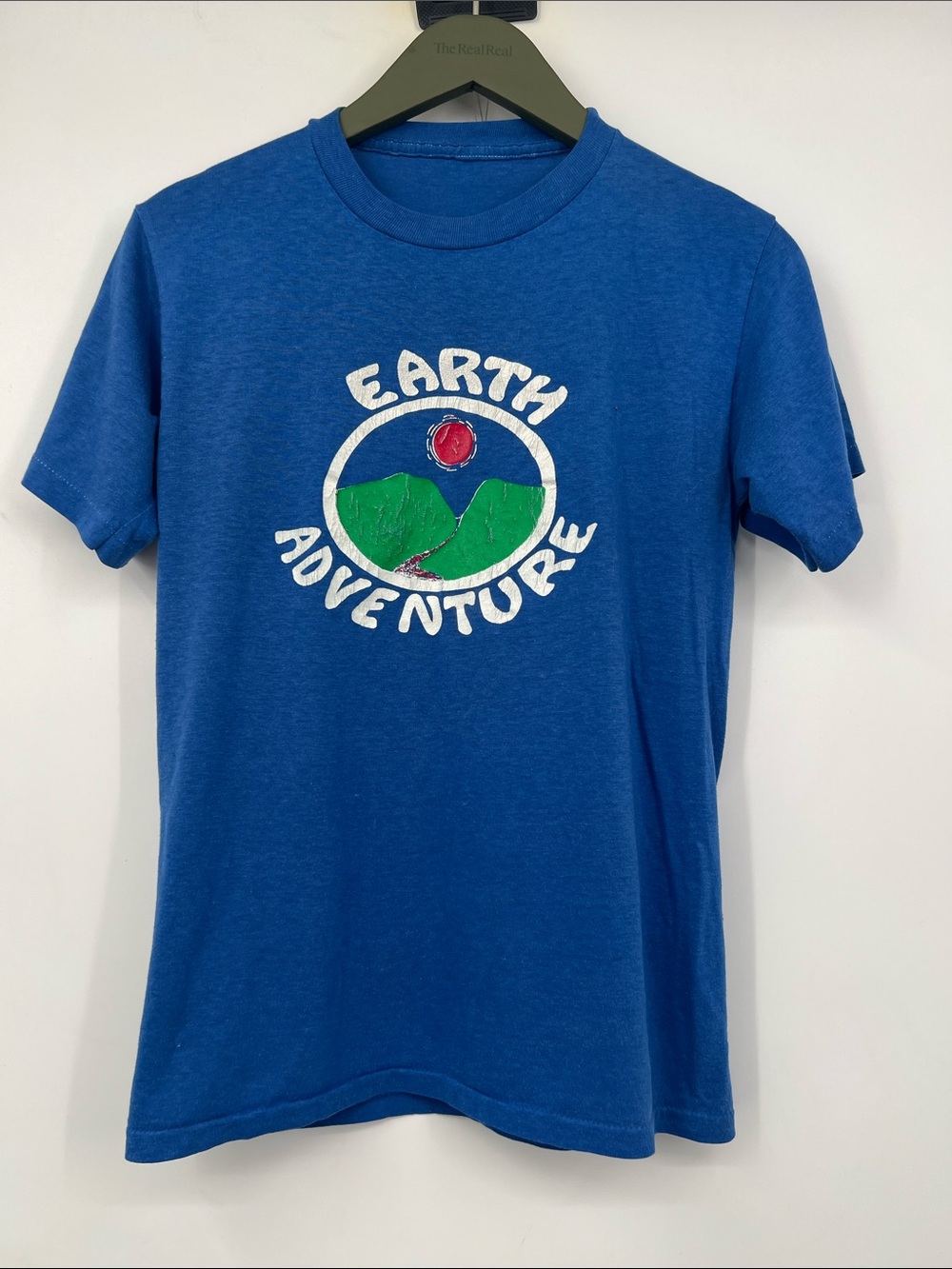 Vintage Blue 'Earth Adventure' Graphic Tee